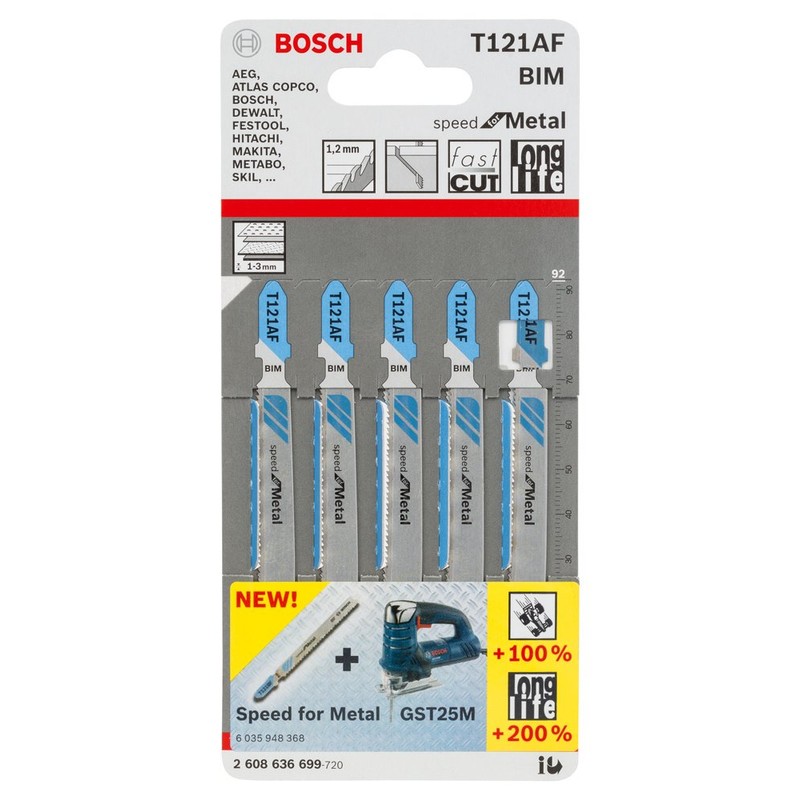 Bosch 2608636699 Jigsaw Blade"T 121 AF" (5 Piece)