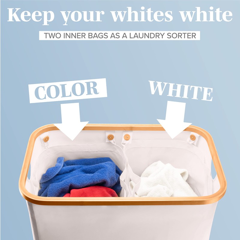 LONBET Laundry Basket with Lid, Made from Breathable Fabric |
