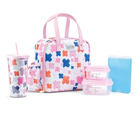 Fit & Fresh Lunch Bag For Women, Insulated Womens Lunch Bag For Work, Leakproof & Stain-Resistant Large Lunch Box For Women With Containers, Tumbler and Ice Pack, Zipper Closure Wichita Bag X Spot