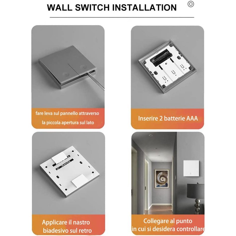 QIACHIP Wireless Light Switch with Transmitter and Receiver Kit, Wireless