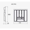 REJS KITCHEN CUTLERY TRAY PRO (530mm x 490mm - TO