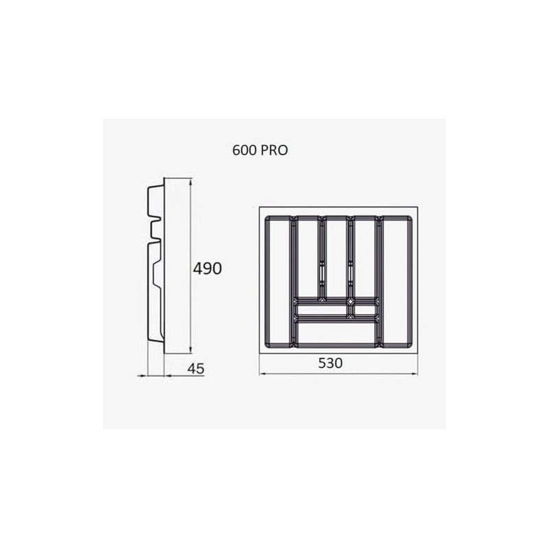 REJS KITCHEN CUTLERY TRAY PRO (530mm x 490mm - TO