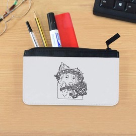 Azeeda 'Dog with Daisy Flowers' Pencil Case (PC00058133)