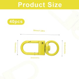 HERKINDNESS Mini Carabiner Keychain, 40 Pieces Mini Carabiner with Swivel Buckle, Key Ring Rings, Random Colour, for Hanging Keys, Cards, colour