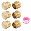 sourcing map 6 Pcs Brass Outer Hex Thread Fittings, G1/4"