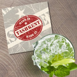 Unbranded Made In Tashkent Grunge Travel 4'' X 4'' Square Wooden Coaster