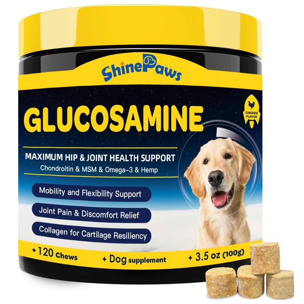 SHINEPAWS Glucosamine for Dogs - Joint Supplement for Dogs -