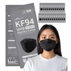 HAPPYDAY KF94 Mask, Pack of 25, Black, 4-Layer Construction, Highly