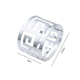 Napkin Rings Holder, 8 Pieces Silver Metal Dining Table Setting Napkin Rings Buckle for Elegant Banquet Dinner