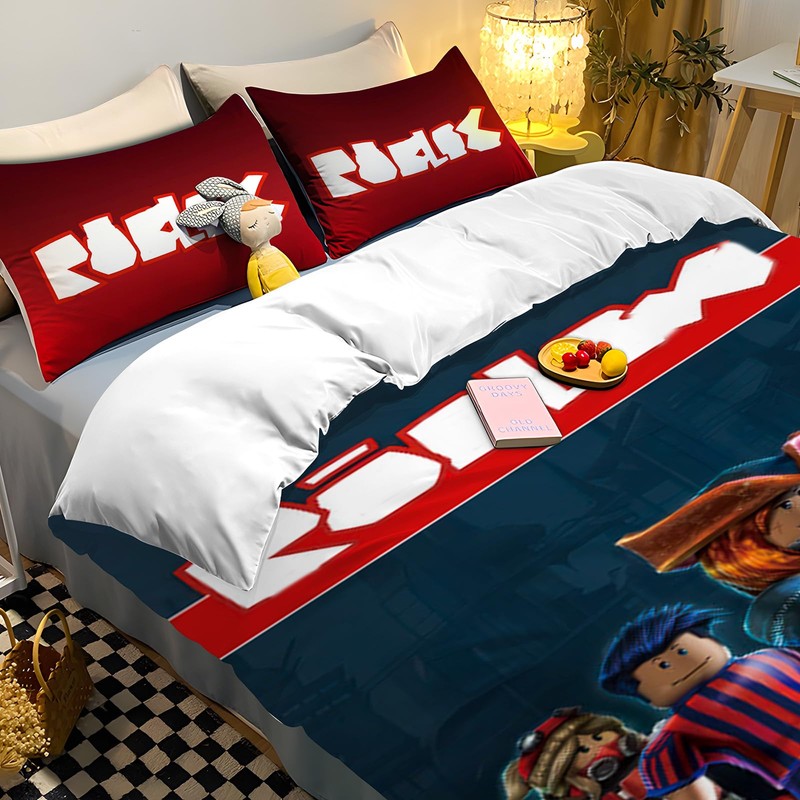 Elie&Eason Roblx Duvet Cover Set, Roblx Bedding Set, 3pcs Single