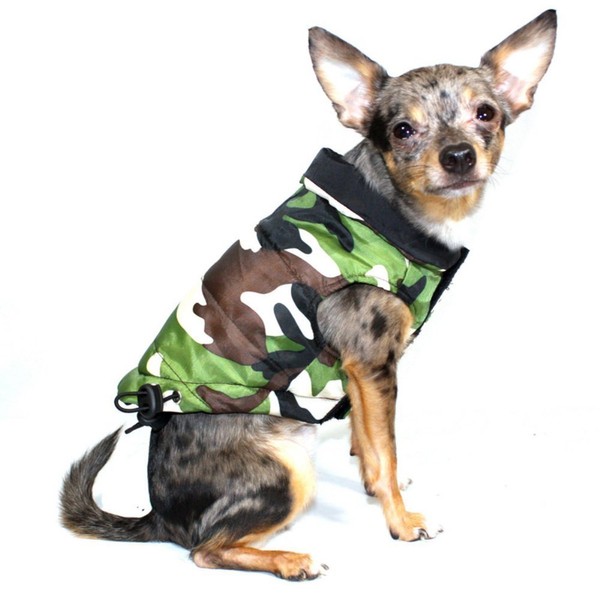 Hip Doggie Reversible Puffer Vest - Black/Camo