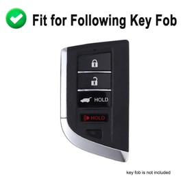 Key Fob Cover Case Fit for 2022 Acura MDX Remote Holder Skin Protector Keyless Entry Sleeve Accessories (Silver)