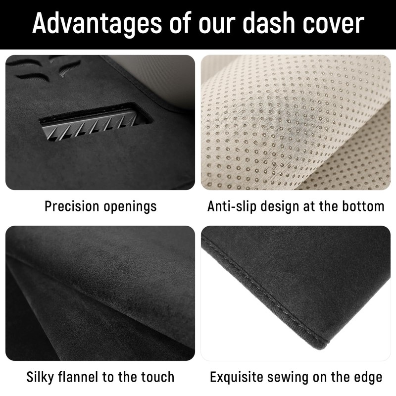 YOJOJOCO Dash Cover for Chrysler Pacifica 2017-2025 2026 Accessories Flannel