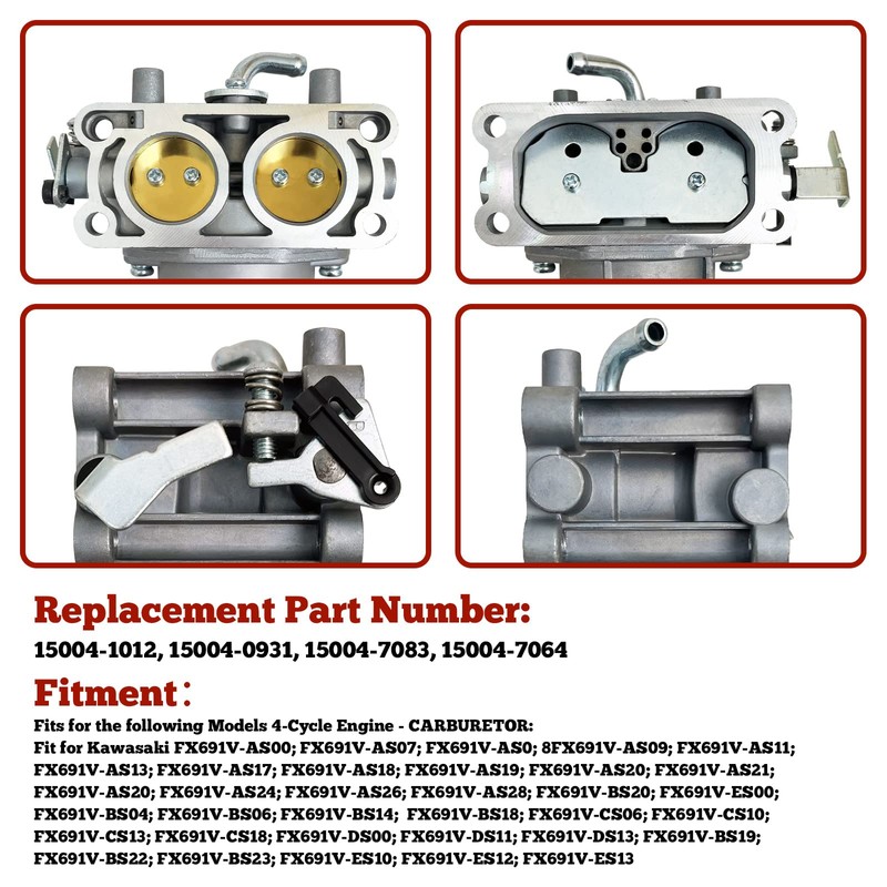 NewJ's Carburetor 15004-1012 Fit for Kawasaki FX691V Engines Fit for