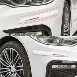 HIBEYO Car Bumper Protection Strips Car Front Rear Corner Bumper Protection Anti-Collision Car Corner Shock Protection Anti-Scratch Car Sticker Universal Protective Strips for Cars Set of 2 White