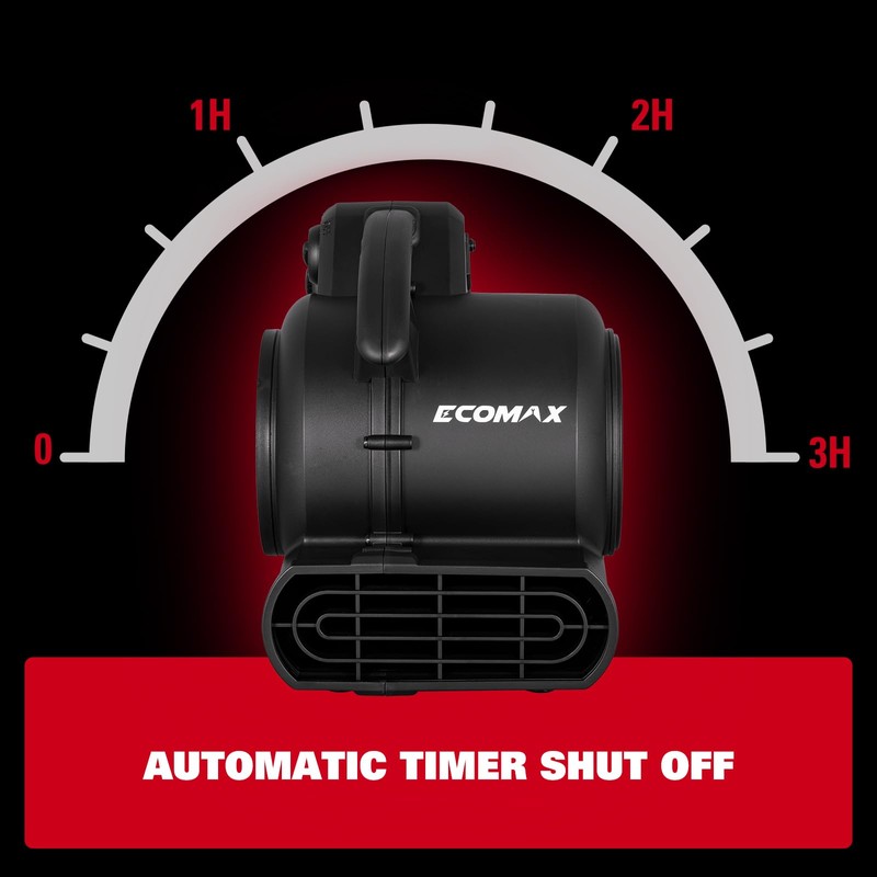 ECOMAX Air Mover, Carpet Dryer, Blower Fan, 950 CFM, 3-Speed