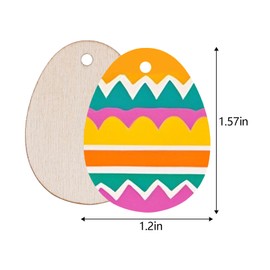 Yookat 50 Pieces Wooden Cutout Easter Egg Ornaments Egg Wood DIY Crafts Cutouts Unfinished Wood Slices for Painting Crafts and Easter Decorations (1.57 inch)