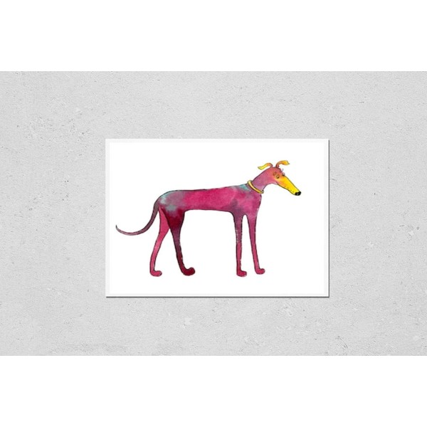 HardPress Wall Art Poster Print of Greyhound Breed Dog Stylized