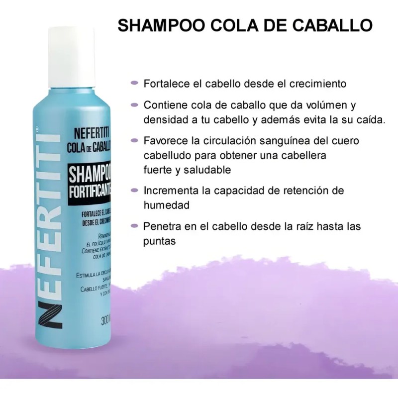 Shampoo Cola De Caballo Para Crecimiento Nefertiti De 300 Ml