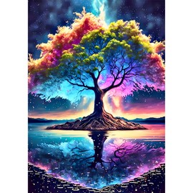 NAIMOER Tree Diamond Painting Kits for Adults Children, 5D Diamond Painting Pictures Tree Adults, DIY 5D Diamond Painting Landscape Diamond Painting Set for Home Decor 30 x 40 cm