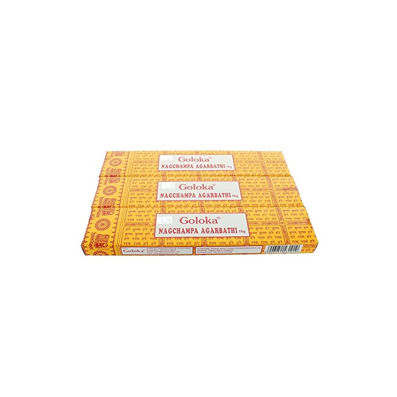 Goloka Nag Champa Agarbathi incense sticks 16 g Yellow Nagchampa
