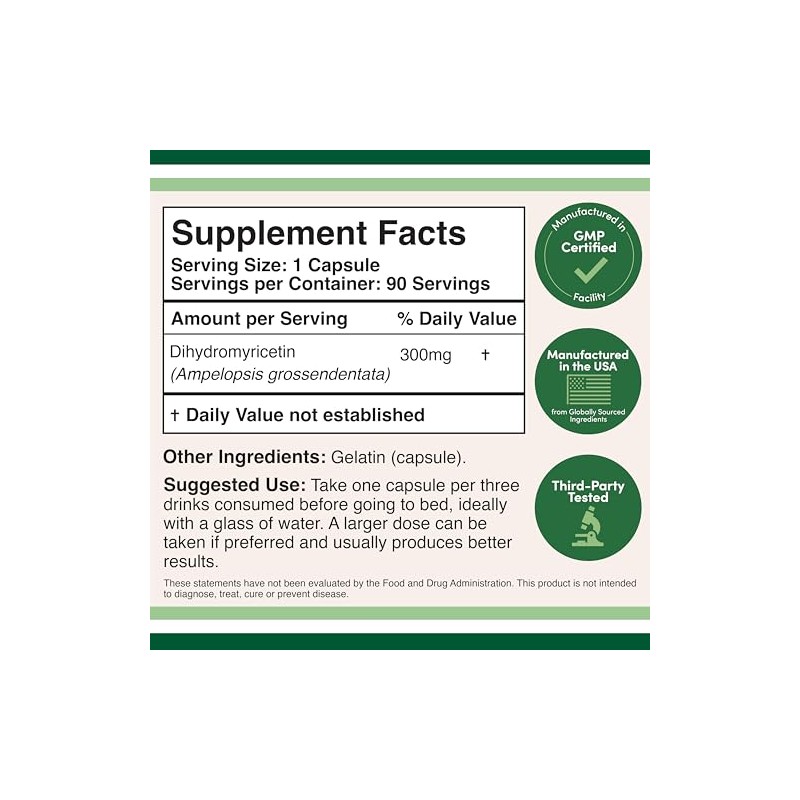 Dihidromiricetina (DHM) (extracto de Hovenia Dulcis) Prevención de resaca científicamente