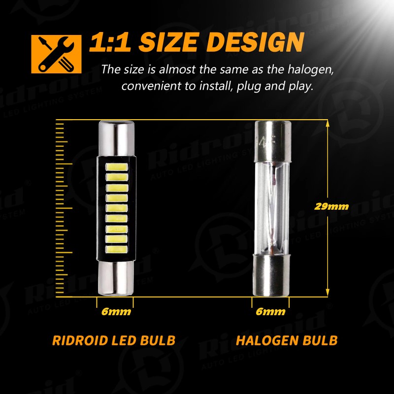 RIDROID White LED Lights Interior Package kit for 2007 -