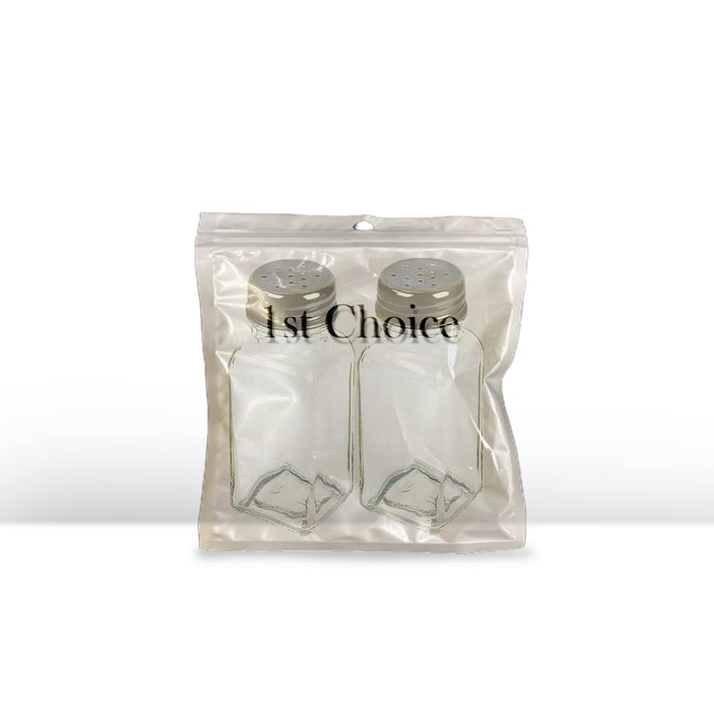 1st Choice Salt and Pepper Shakers with Stainless Tops Set