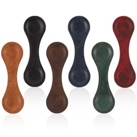 Pack of 6 Magnetic Leather Bookmarks, 10 x 3 cm, Double-Sided Bookmarks for Learning to Reading, Magnetic Book Clips to Save Your Page, Gift for Book Lovers, Teenagers (6 Colours)