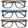 AQWANO 3 Pack Reading Glasses Men 2.5 Computer Blue Light