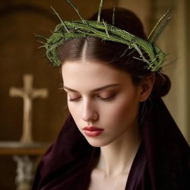Corona de Espinas Plástico Verde Para Decoración y Semana Santa