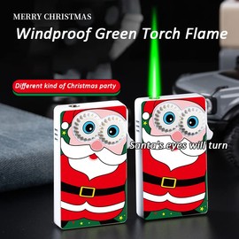 Mini Jet Torch Lighter Christmas Holiday Lighters Santa Claus Lighters Windproof Pocket Lighter (Santa Claus)