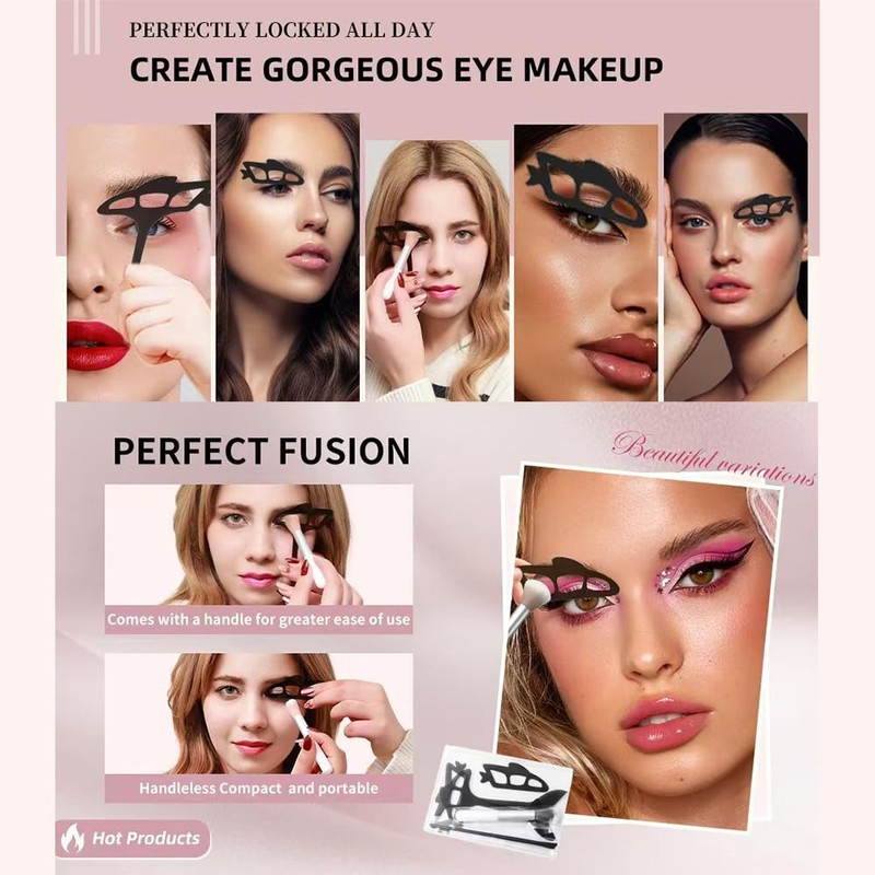 XFSRG Eyetour Eyeshadow Tool Set, Reusable Eyeshadow Stencil, Eyeliner Stencil,
