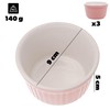 KADAX Soufflé Moulds Set, 3 Pieces, Diameter 9 cm, Crème