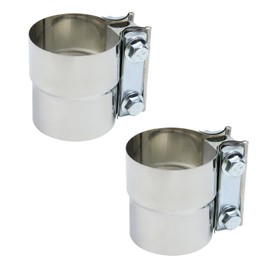 UTALIND 2.5" Exhaust Clamp, 2 1/2 Inch Stainless Steel Butt Joint Band Clamp Sleeve Coupler for Repair Pipe Mufflers Catalytic Converters (2 Pack)