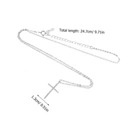 Baluue Cross Pendant Necklace for Women Rhinestone Embellished Chain for Parties Dating and Daily Wear Unique Collarbone Design Lightweight and Durable