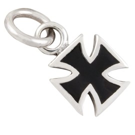 Small Iron Cross Pendant 925 Silver