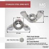 TERF® 20 Pcs Butterfly Wing Nut M6 Zinc Plated Steel