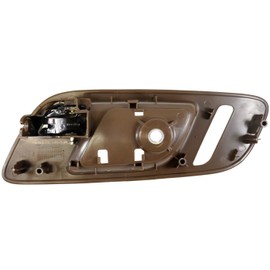 PT Auto Warehouse GM-2546MBFL3 - Inner Interior Inside Door Handle, Brown (Cashmere) with Chrome Lever - with Heated Seat Hole Only, Driver Side Front, Replaces 22855629, 15947938