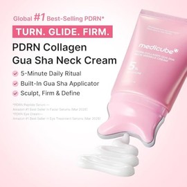 Medicube PDRN Collagen Gua Sha Neck Wrinkle Cream- 90 g | Gua Sha Head