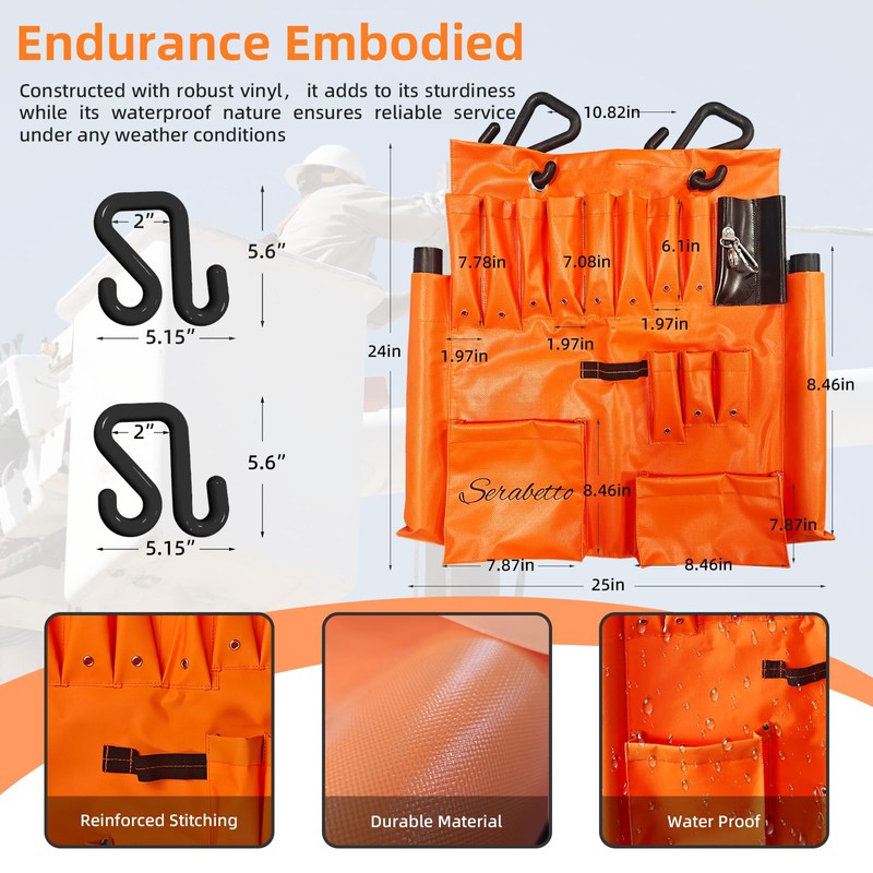 SERABETTO Lineman Tool Board and Apron, Bucket Truck Tools Organizer