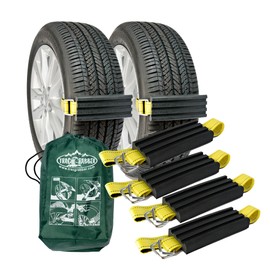 TRACGRABBER Tire Traction Device for Cars & Small SUVs, Set of 4 - Made in the USA, Anti Skid Emergency Tire Straps to Get Unstuck from Snow, Mud, & Sand - Snow Traction Mat or Tire Chain Alternative