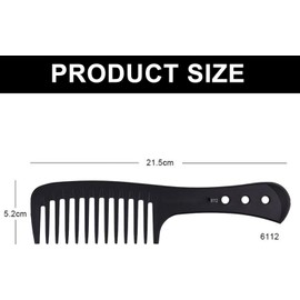 2PCS Wide Tooth Comb - Curl Comb with Comfortable Grip - Smooth, Sturdy, Anti Static, Tangle Free - Suitable for Long Hair, Wet Hair and Curls (Black)