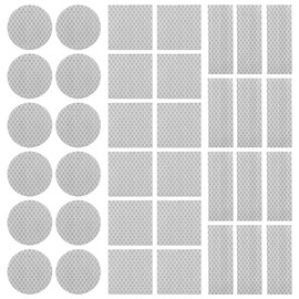 Yuanchu 30Pcs Warning Reflective Stickers, Safety Reflective Sticker Super Reflection Warning Dot Reflective Tape Waterproof Reflective Strips For Clothing Car Bike Motorcycle Driveway Markers(White)