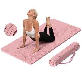 PAIDU Large Yoga Mat-72’x36’x0.4’ Extra Width ＆ Thick,Comfortable,Non-Slip Exercise Mat-Works Great on All Floor for Stretching,Yoga Studio,Gym or Home Workouts (Pink)