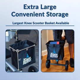 KneeRover Deluxe Knee Scooter Universal Basket Accessory Knee Scooter Walker Mod