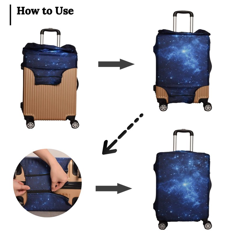 GOXUNYUAN Gepäckabdeckung, waschechter Schutzkoffer-Cover - Reise-elastischer Spandex-Koffer-Protector Für Gepäckstücke mit