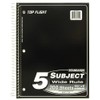 Top Flight Standards 5-Subject Wirebound Notebook, 200 Sheets, 3-Hole Punched,