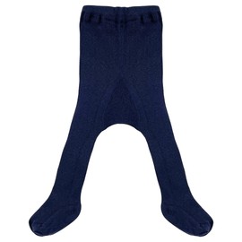 Ecoable Organic Cotton Kids Tights: Footed Leggings for Girls and Boys, Sizes 6 months - 8 years (EU 56-62/6-12 months, Navy Blue)