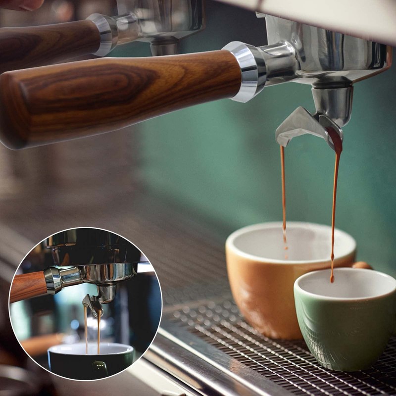 54mm Espresso Double Spouts Portafilter with 3 Ear, Espresso Accessories,Stainless